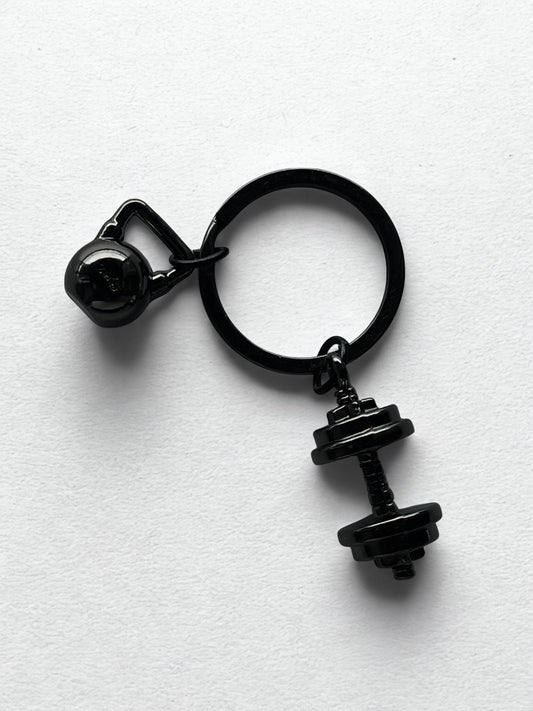 Barbell and Kettlebell keychain